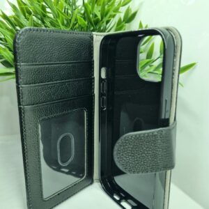 For Iphone 14 Good Leather Wallet Black