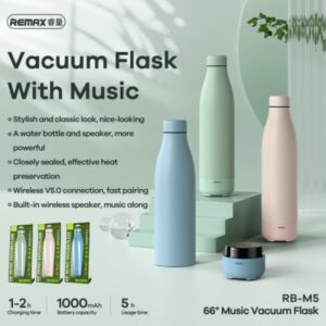 Vacuum Flask with Speaker Pink