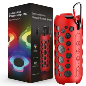 Outdoor Wireless Bluetooth Earbuds & Speaker RED