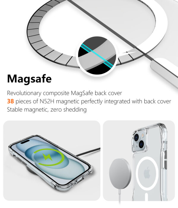 For Iphone 15  BeeTUFF Octagon Magcharge Clear - Image 3