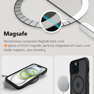 For Iphone 15 BeeTUFF Octagon Magcharge Black