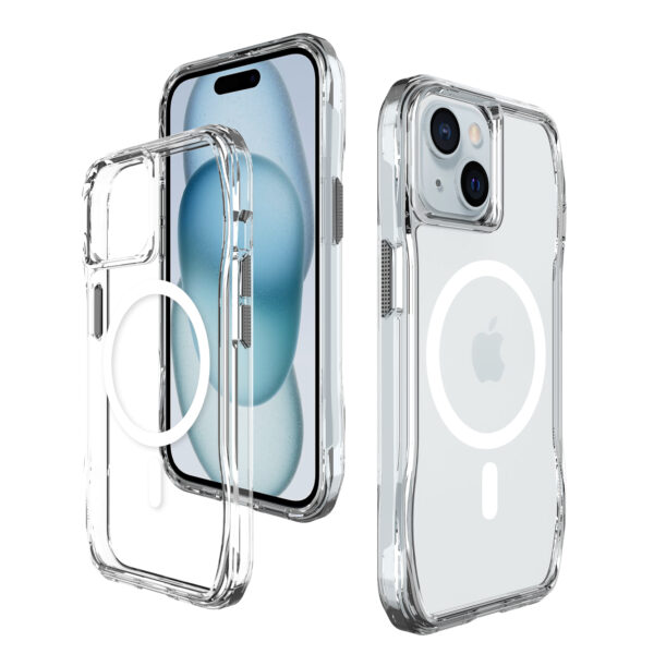 For Iphone 15  BeeTUFF Octagon Magcharge Clear - Image 9