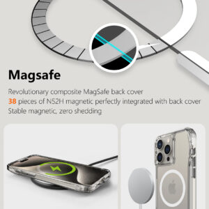 For Iphone 15 Pro Max BeeTUFF Octagon Magcharge Clear