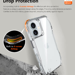 For Iphone 16 BeeTUFF Octagon Clear