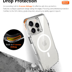 For Iphone 16 Pro BeeTUFF Octagon Magcharge Clear