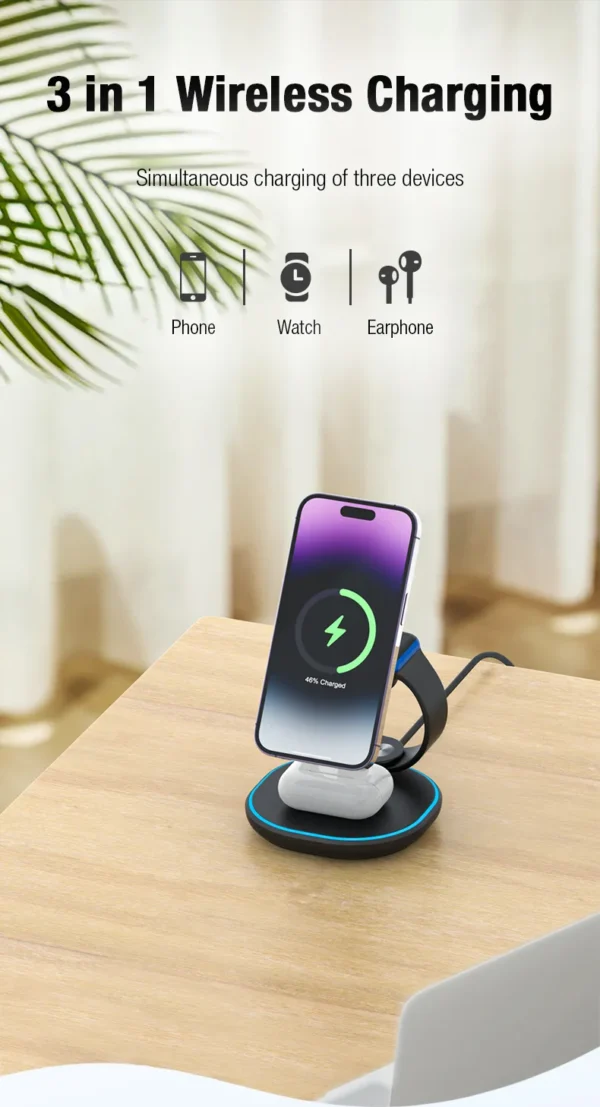 Z27 3 in 1 Wireless Charger Stand - Image 8