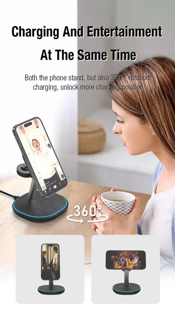 Z27 3 in 1 Wireless Charger Stand - Image 4