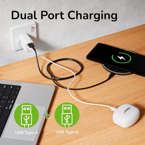 Core + 15.5W Dual Wall Fast Charger UK - Image 2