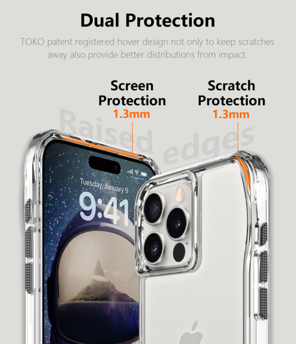 For Iphone 15 Pro BeeTUFF Octagon Clear - Image 6