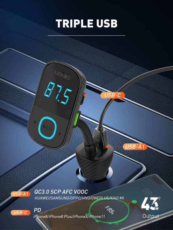 C705Q FM Transmitter +PD +USB +QC4