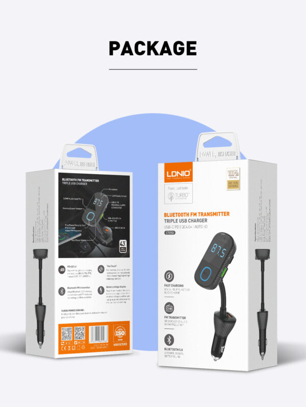 C705Q FM Transmitter +PD +USB +QC4 - Image 2