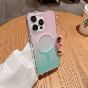 For (14 Pro Max) BT Ombre Magcharge Pink/Teal